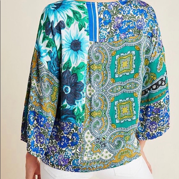 🎉ANTHROPOLOGIE -ELLERY MIXED PRINT BLOUSE - Picture 5 of 8